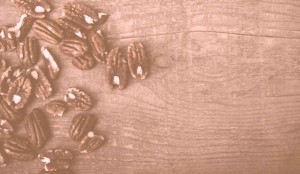 Pecan Nuts on Wood